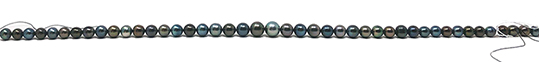 Collier de perles de Tahiti, semi ronde, qualité AA/AA+ longueur 43 à 44 cm